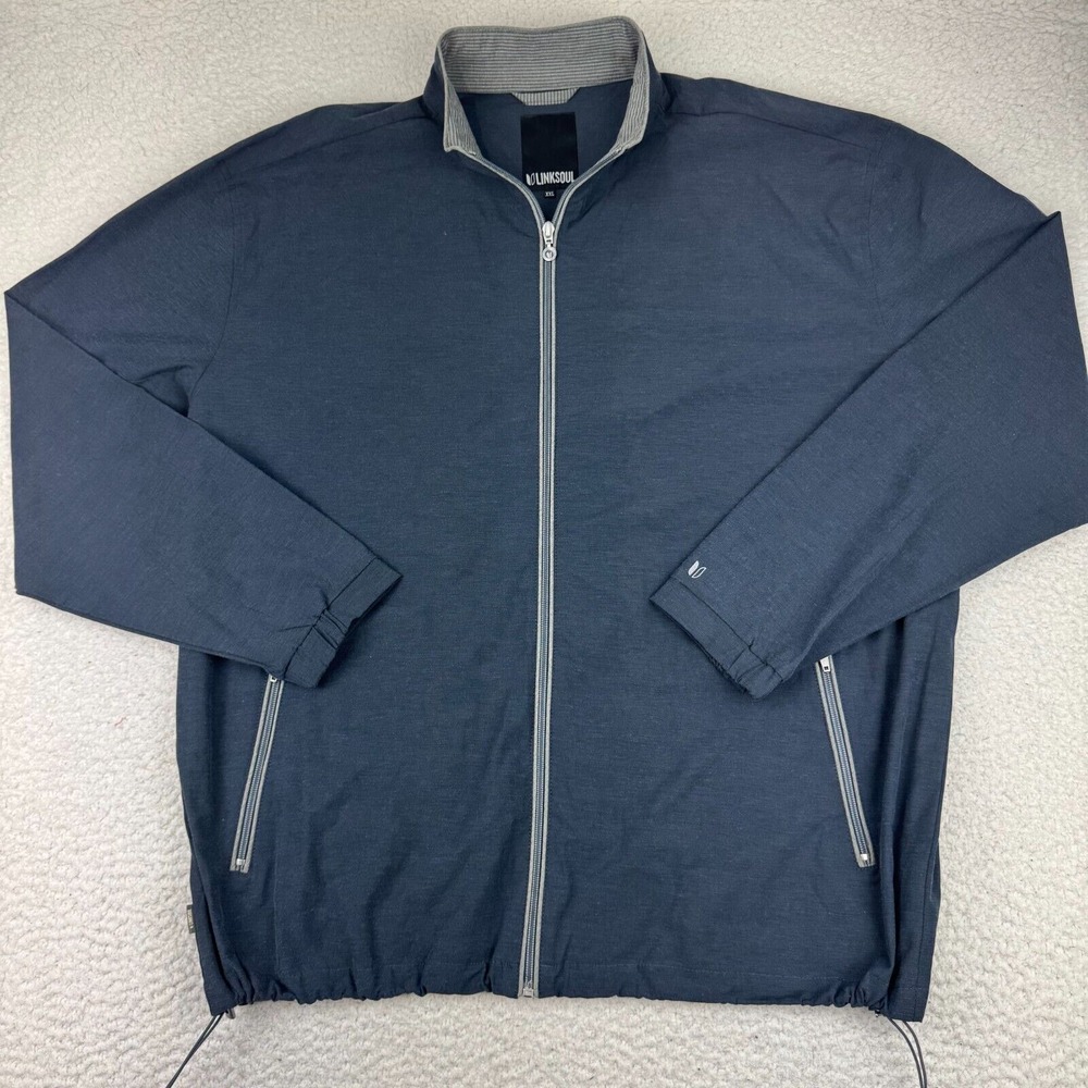 Linksoul‎ Golf Jacket Mens XXL Full Zip Performance 4 Way Stretch Active Blue